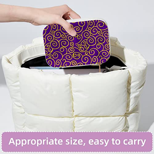Boîte à bijoux de voyage en velours violet | Mini organisateur compact