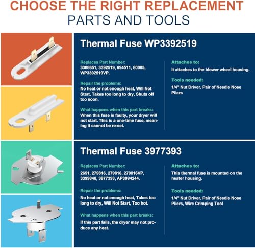 2024-UPGRADE-279838-Dryer-Heating-Element-for-Whirlpool-Kenmore-Roper-Maytag-Amana-Admiral-Dryer-Heating-Element-Part-Thermostat-Thermal-Fuse-medx655dw1-500-600-70-80-Series-Model-110-Dryer-Part
