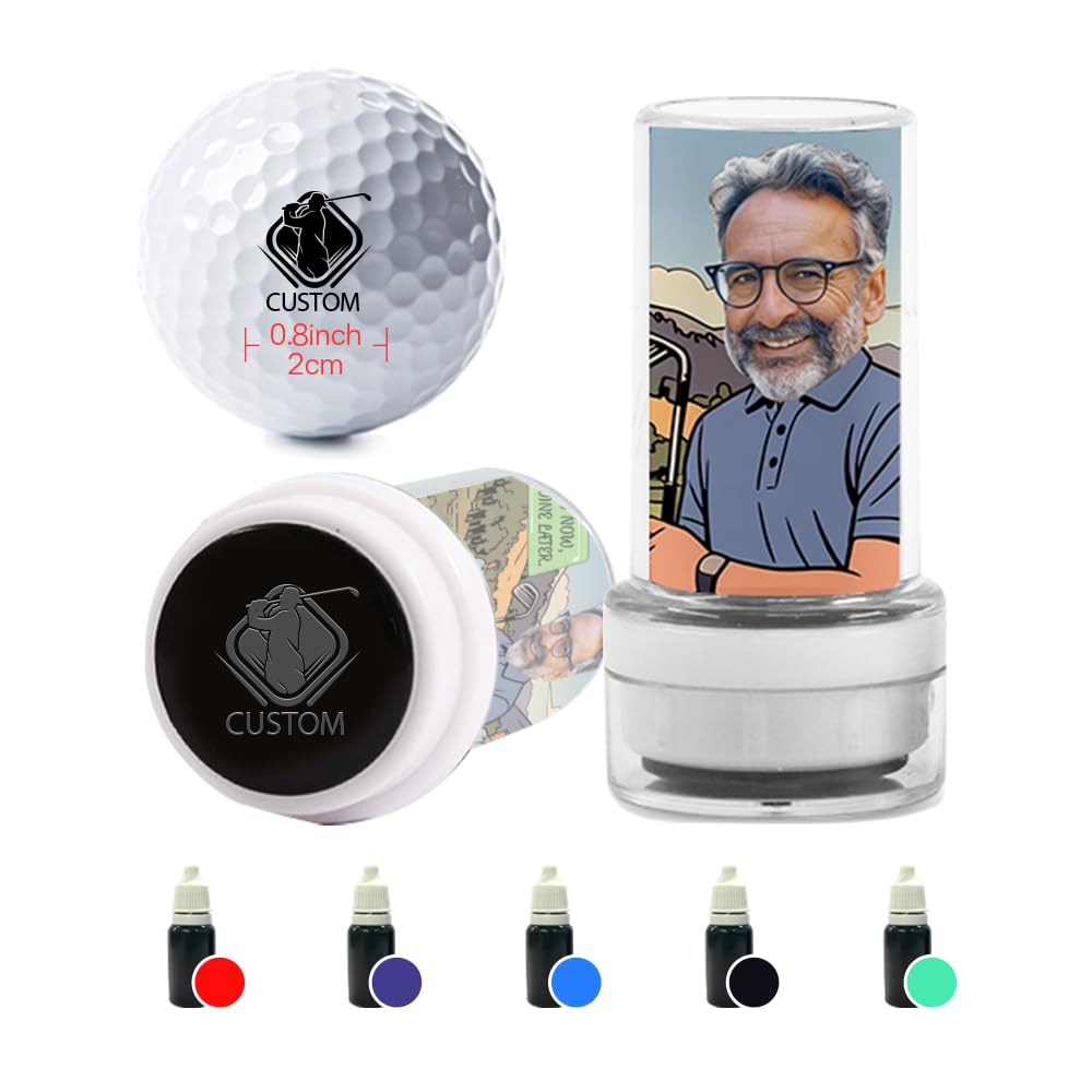 ORYG Custom Golf Ball Stamps with Personalized Name Graphics,Reusable Golf Ball Waterproof Marking Tool,Funny Golfer Gifts,Golf Accessories