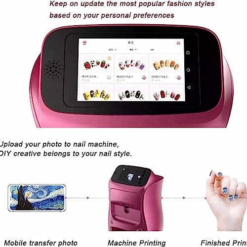 Intelligent 3D Nail Painting Machine, Portable Digital Mobile Nail Art Printer with Touch Screen, Support WiFi/DIY, Beauty & Personal Care for Girls' Home Nails - Image 2