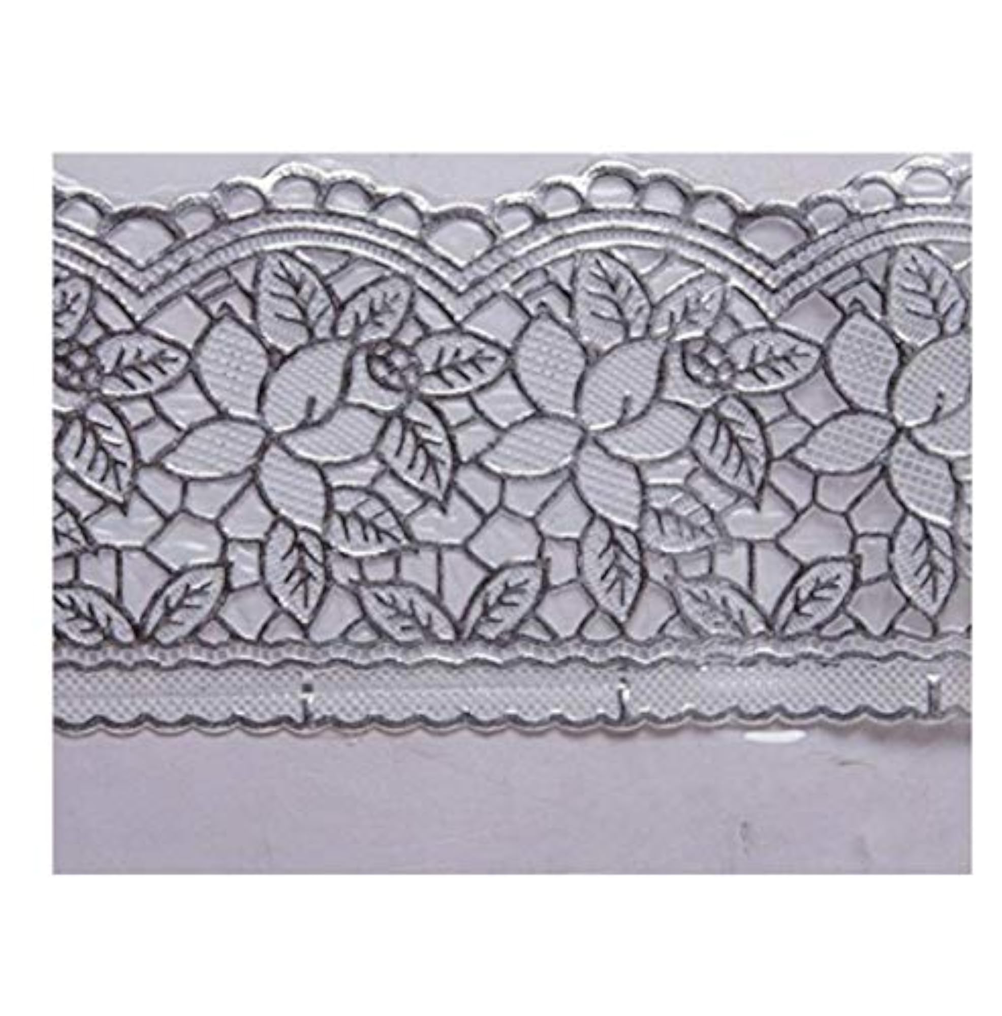 Classic Transparent Square Centre Table Cover with Silver Lace