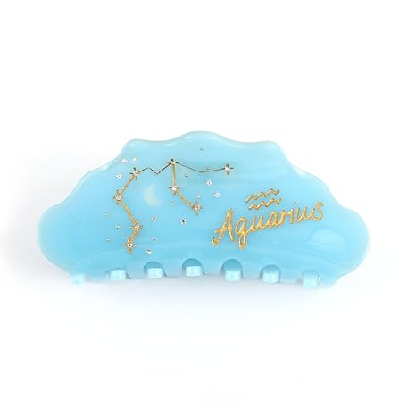 Aquarius Zodiac Constellation Hair Accessory, Blue Acetate Cloud Hair Claw Personalized Acetate Hair Clip for Women Gift 1 Piece