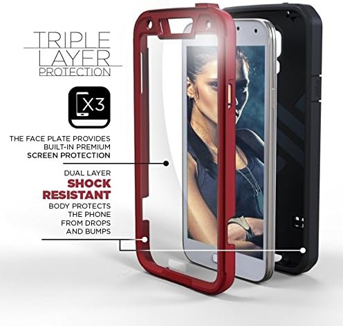 Original eXtreme ARMOR Case w/Screen Guard For Samsung Galaxy S5 - Red (Encased
