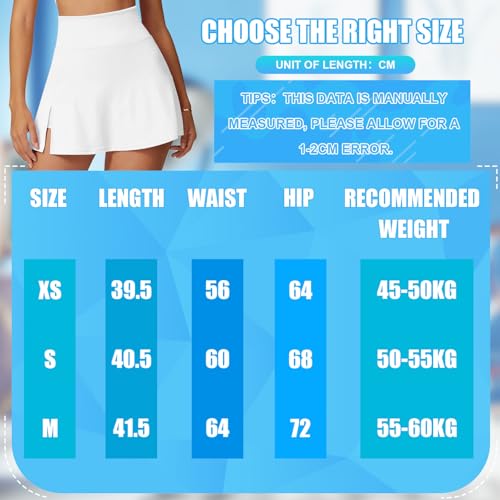 Okdance Sport Skorts for Women Ladies High Waist Hem Slit Activewear Skirts with Shorts for Tennis Golf Casual Wear (UK, Alpha, M, Regular, Regular, White) - Image 6