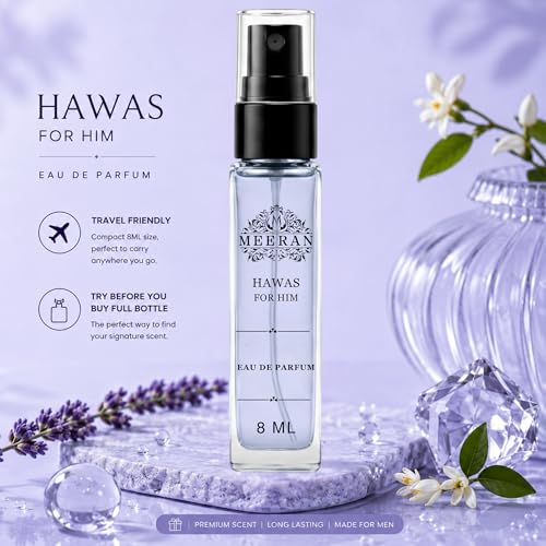 Image of Hawas for Him Style Fragrance Eau De Parfum (8ML) | Perfume for Men | Premium Pocket Perfume | Travel Size EDP Spray | Fresh Aquatic Daily Wear Fragrance