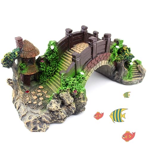 CuiCanfla Decorazioni per acquario, ornamenti artificiali in resina, accessori per acquari, ponte ad arco in resina, per serbatoio di pesce, decorazione per acquario, decorazione per la casa