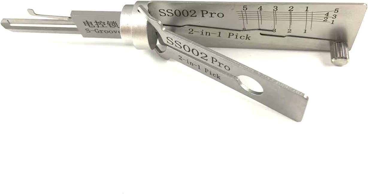 SS002 2-in-1 Tools Lock Picking for S-Groove Door Lock,Pro 2 in 1 Decoder and Pick Tools