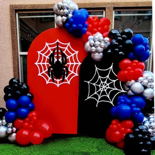 Image of Red Blue and Black Balloons, 67pcs 12 Inch Red Blue Confetti Silver Balloon for Boys Birthday Party Baby Shower Graduation Party Decoration