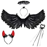 🤍【Facile adattamento】Le ali nere da angelo hanno cinghie elastiche regolabili che assicurano una vestibilità comoda e personalizzabile. Che tu abbia spalle strette o larghe, le ali possono essere facilmente adattate alla tua taglia e offrono un comfort ottimale.