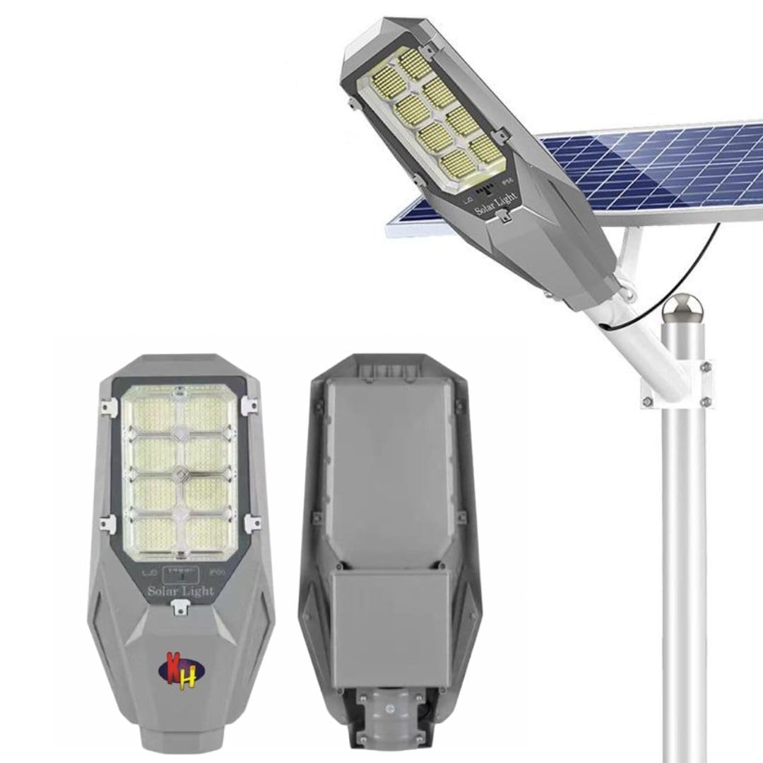 kh 200W Solar Street Light Outdoor, Split Solar Panel LED Street Light with Remote Control & Mounting Rod, Waterproof Solar Light for Garden, Rural Roads, Courtyard Security Lighting-image-0