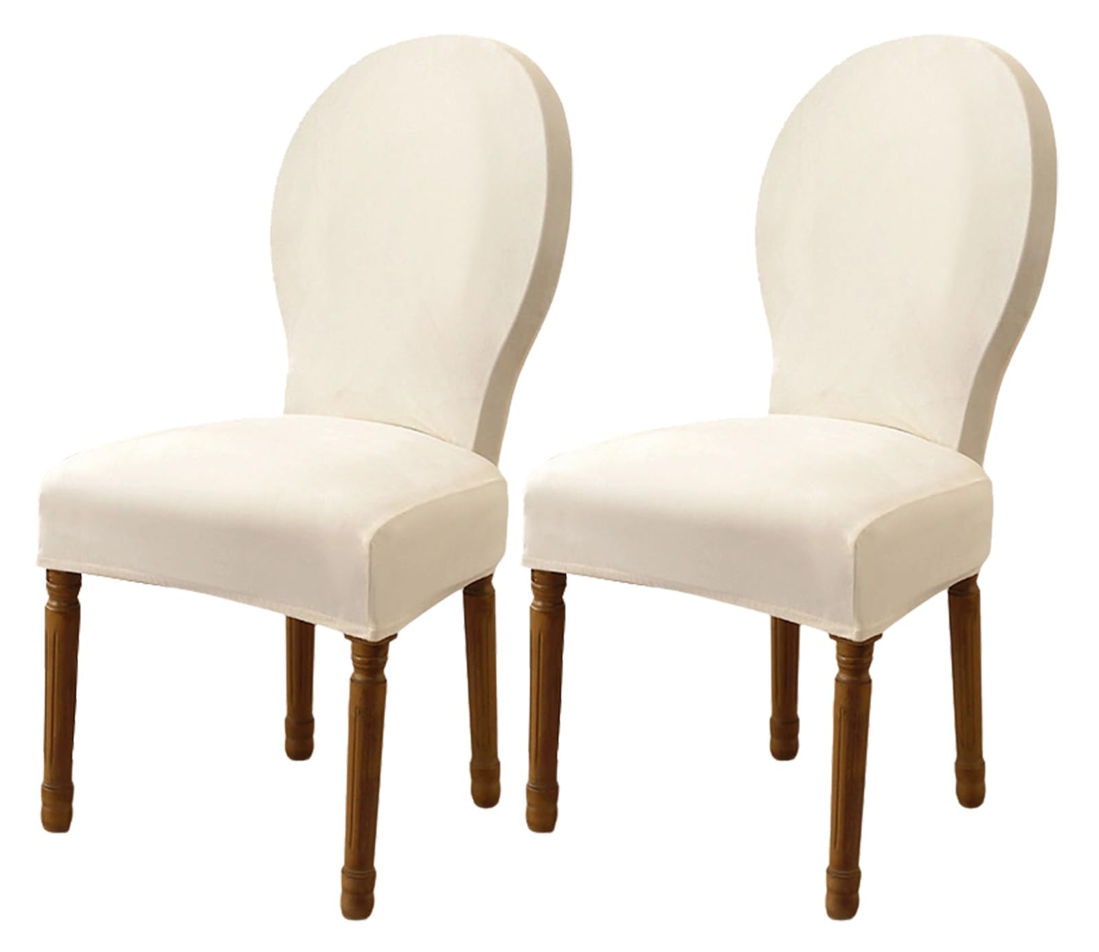 Housses de siège à dossier arrondi pour protéger et rénover vos chaises ovales beige