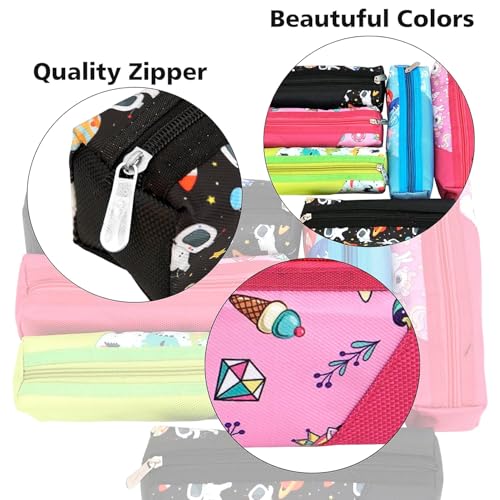 Image of TULMAN Multipurpose Pencil Pouch Kids B'Day Party Return Gifts to Carry Pencil pens in Stationery Pouch with Zip Lock Accessories for Boys /Girls /Children (Pack of 3) (18 Pack)
