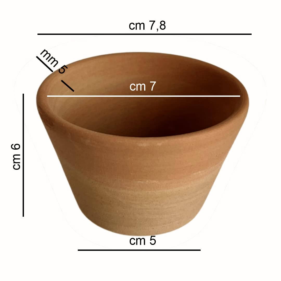 Regalami.shop set di 20 vasetti Deruta in terracotta rossa cm 8x6 per piante (20)