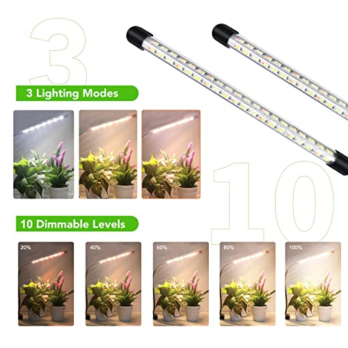 YASBED Led Pflanzenlampe 3500K & rot & blau Wachsen Licht mit Vollspektrum und Timer pflanzenlampe Bar 10 Dimmbare Ebenen für Zimmerpflanzen Tent Seedling Hydroponics - 2er Pack 4 YASBED Led Pflanzenlampe 3500K & rot & blau Wachsen Licht mit Vollspektrum und Timer pflanzenlampe Bar 10 Dimmbare Ebenen für Zimmerpflanzen Tent Seedling Hydroponics - 2er Pack – Bild 4