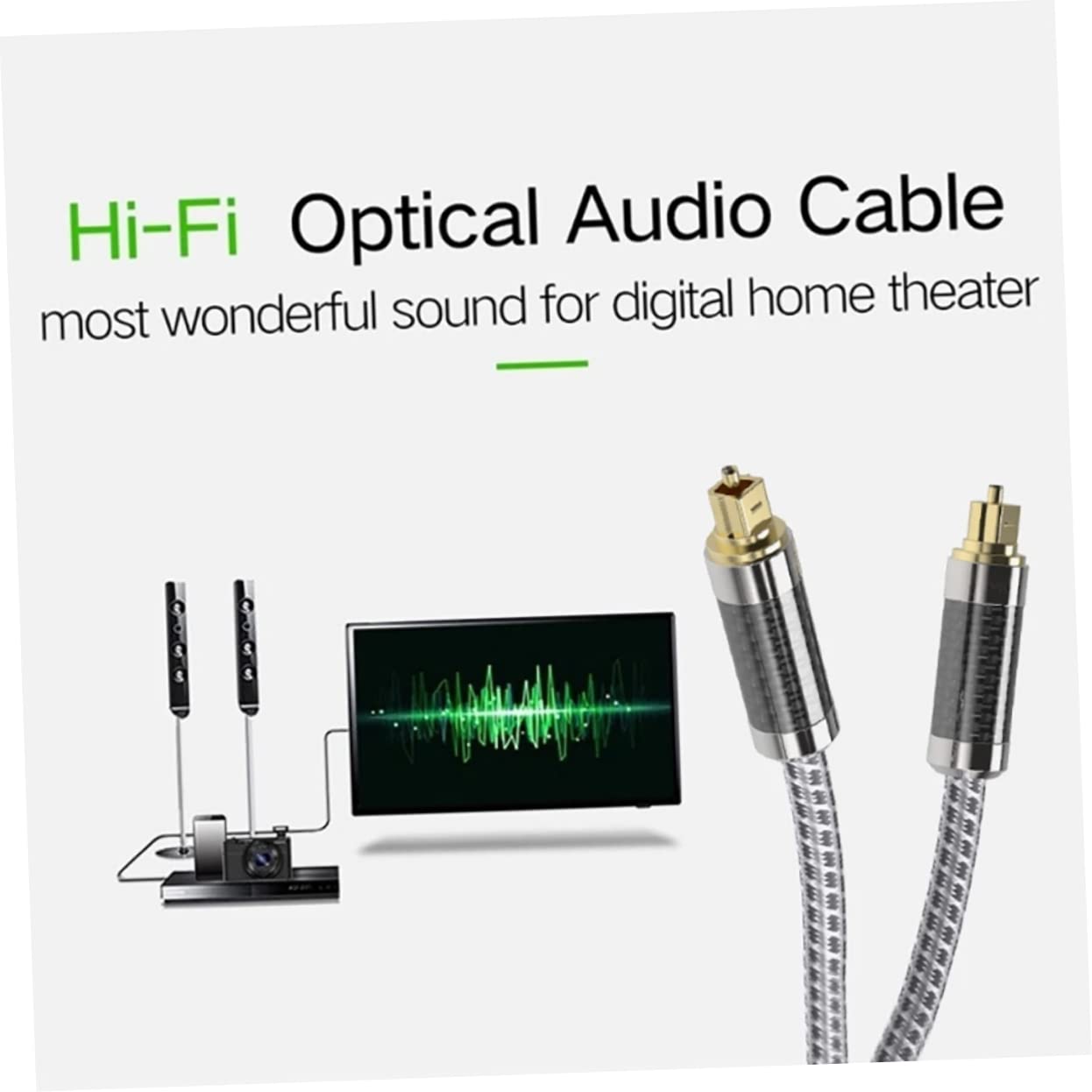 HOMSFOU Cavo Ottico Audio Digitale Nero 5 Metri in Fibra per Uscita
