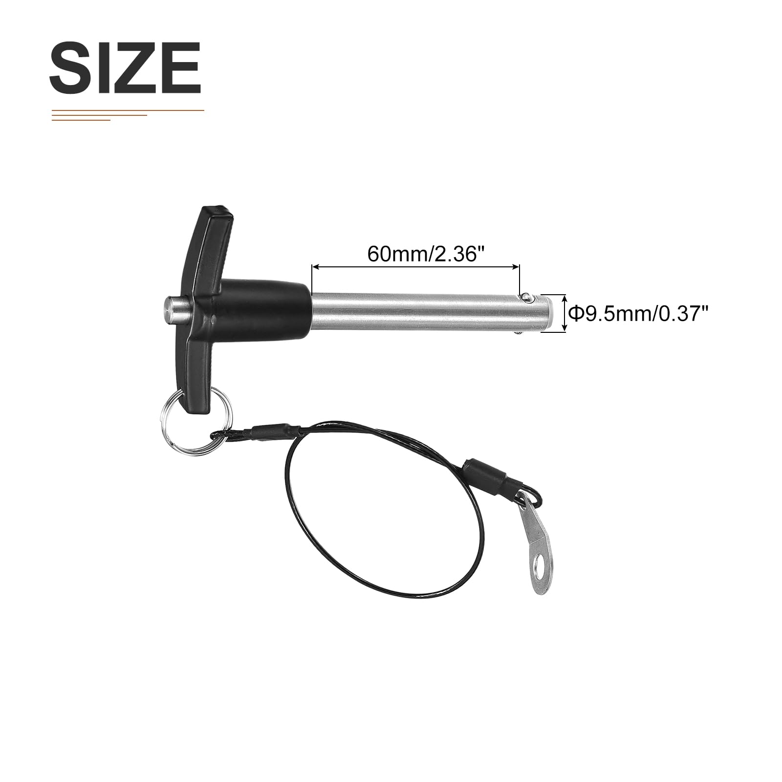 DTGN 9.5mmx60mm(DxL) T Handle Quick Release Pin, Good for Quickly Connecting and Hooking Up Components - Image 2