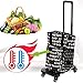 Riyyow Chariot de Shopping de Camion à Main Pliante Portable avec Roues Sac à Dos imperméable Amovible Grande capacité, Chariot à Bagages multifonctionnels avec Roues, Poids Portant 60 kg