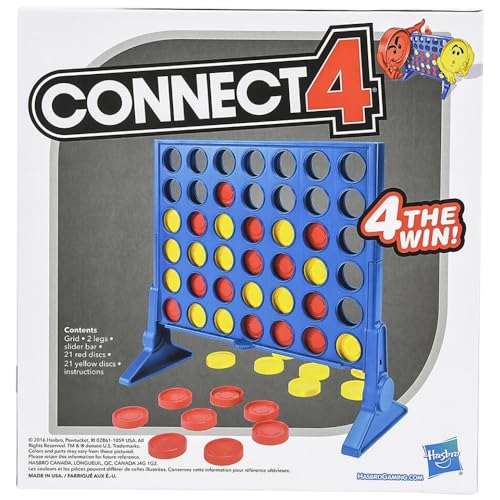 Image of Connect 4 Hasbro Gaming Classic Grid, 4 in a Row Game, Strategy Board Gamesfor Kids, 2 Playersfor Family and Kids, Easter Gifts forBoys and Girls, Ages 6+, ONE Size (Pack of 2)