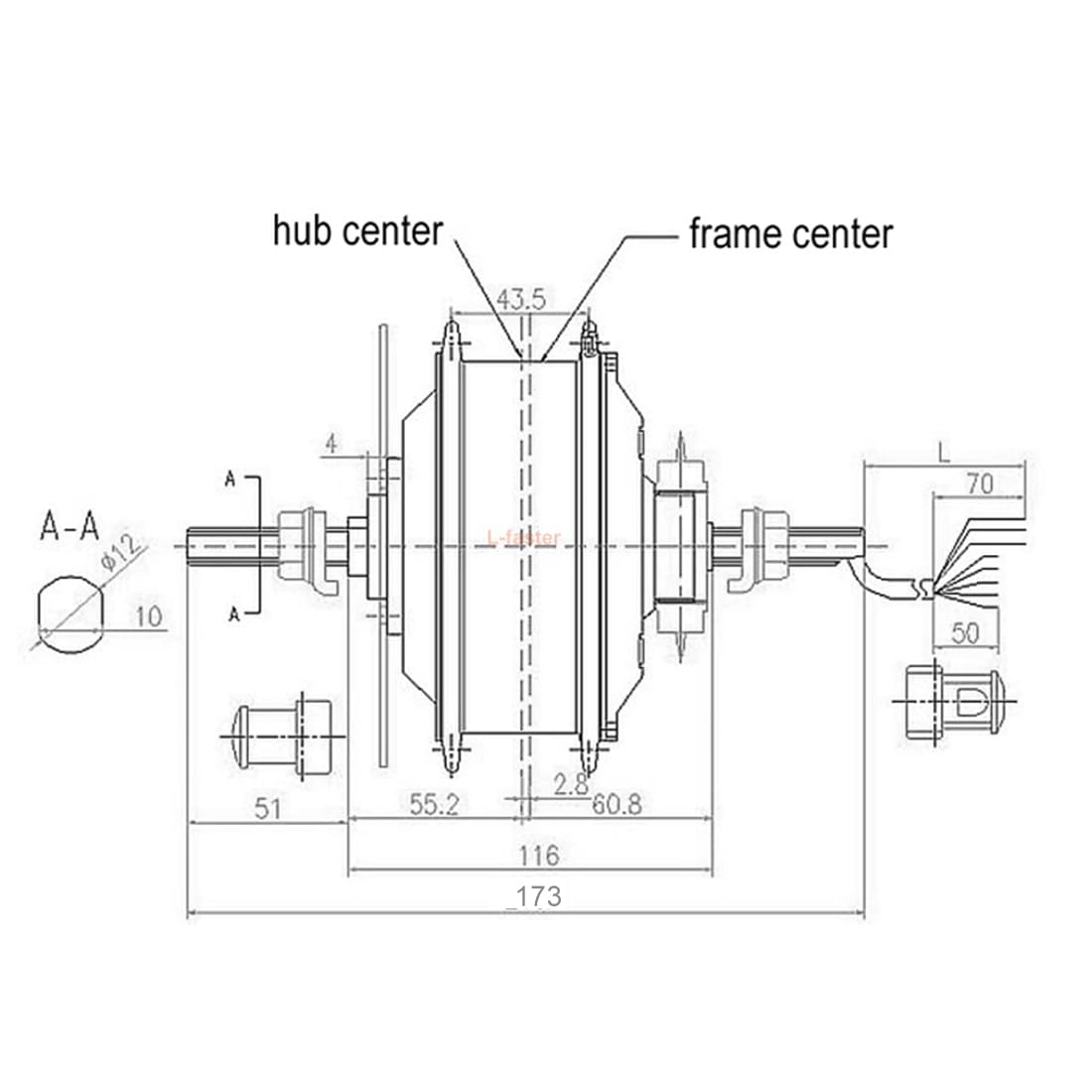 Kit électrique de vélo commun 24 V36 V 250 W avec moteur sans balais pour roue arrière de vélo à l'aide d'un pignon à roue libre unique (24 V250 W)