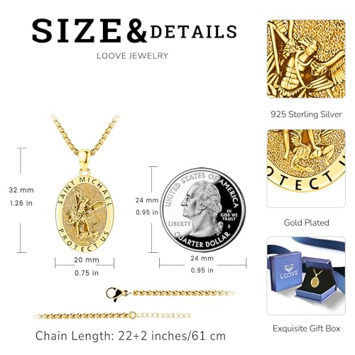 Saint Necklace S925 Sterling Silver Patron St Amulet Medal Protection Pendant Jewelry for Men Women4