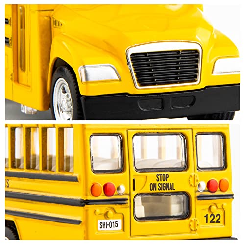 BDTCTK Autobús Escolar Amarillo a Escala 1:36 miniatura 5
