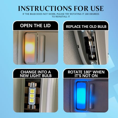 10 luces LED para visera de auto, color azul hielo miniatura 4