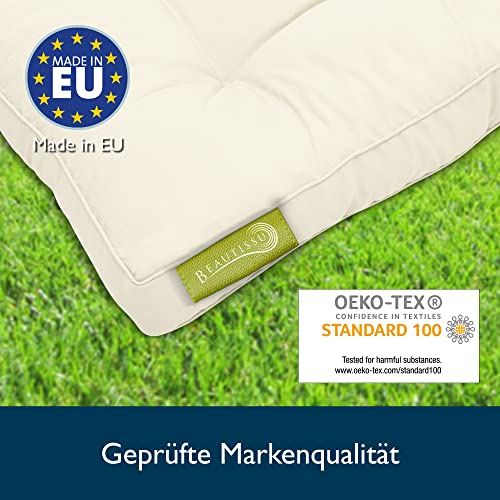Beautissu Lounge Kissen Outdoor 60x60 cm Beige – Bequemes Sitzkissen Gartenstuhl 10 cm dick Sitzpolster Auflagen für Rattanmöbel Gartenmöbel Polster für Stühle Sessel Stuhlauflage Indoor – xLuna