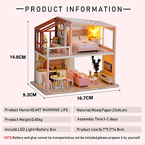 CUTEROOM DIY Miniatur Puppenhaus Kits Handwerk Holz Puppenhaus Modell Kits – Bild 3