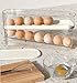 WACOI Auto Rolling Fridge Egg Organizer, Space Saving Eggs Dispenser for Refrigerator Storager, Home Egg Holder, 1 pack