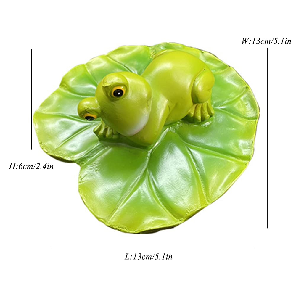 Tuzsocr Grenouille Flottante Sur Feuille De Lotus - Ornement Résine Bassin Jardin Aquarium