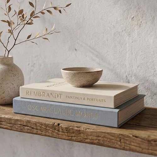 Beautiful Decorative Books - Set of 2 Linen Boxes Enhance Your Coffee Table, Bookshelf or Mantel Decor - Stylish Fake/Faux Books for Modern Home Decoration, Photo Storage and as a Keepsake Box