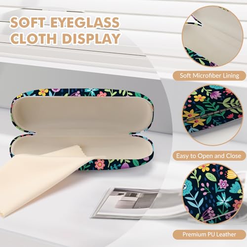 Image of Glasses Case Hard Shell,Portable Protective Eyeglasses Case, Eyeglass Holder Box with Cleaning Cloth, for men women
