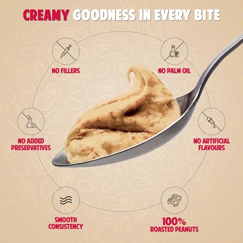Image of DC Doctors Choice High Protein Peanut Butter, Only Nuts, Gluten-Free, Zero Trans Fat, Vegan, Unsweetened Creamy (750 g) (Pack of 1)
