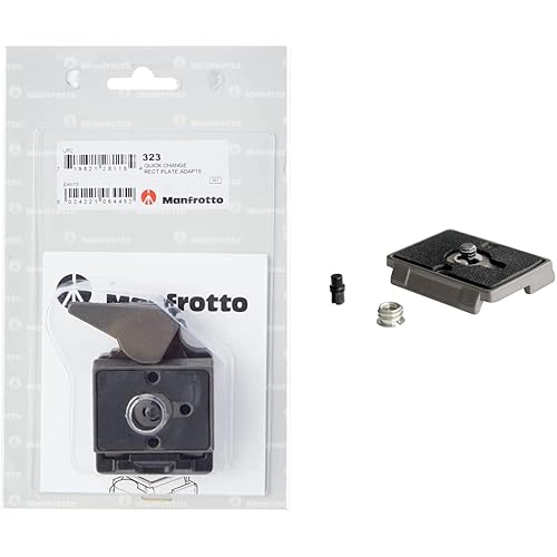 Manfrotto 323 RC2 Rapid Connect Adapter with 200PL-14 Quick Release Plate - Replaces 3299-Black & Quick Release Plate with Special Adapter (200PL)