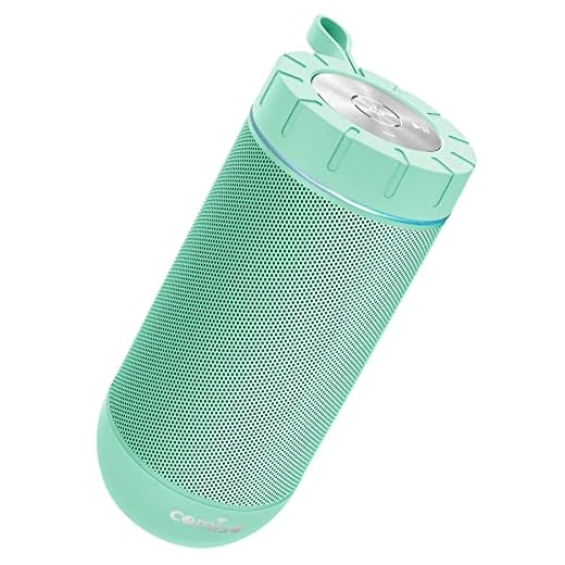 COMISO Waterproof Bluetooth Speakers Outdoor Wireless Portable Speaker with 20 Hours Playtime Superior Sound for Camping, Beach, Sports, Pool Party, Shower (Mint)