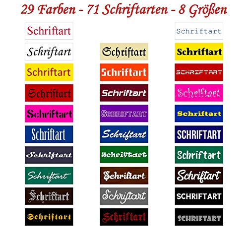 Bütic GmbH Klingelschild Namensschild Türschild selbstklebend 50-70mm - Größe/Farbe/Schrift, Farbe:Weiß/Text Schwarz, Größe:50x15mm