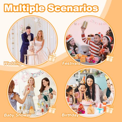 Image of Crweety 50 Pcs Orange Organza Bags 3x4 Inch, Small Gift Bags Bulk for Jewelry Candy Soap Makeup Sachet, Cute Mini Mesh Gift Bag Drawstring for Wedding Baby Shower Birthday Party Favors & Graduation
