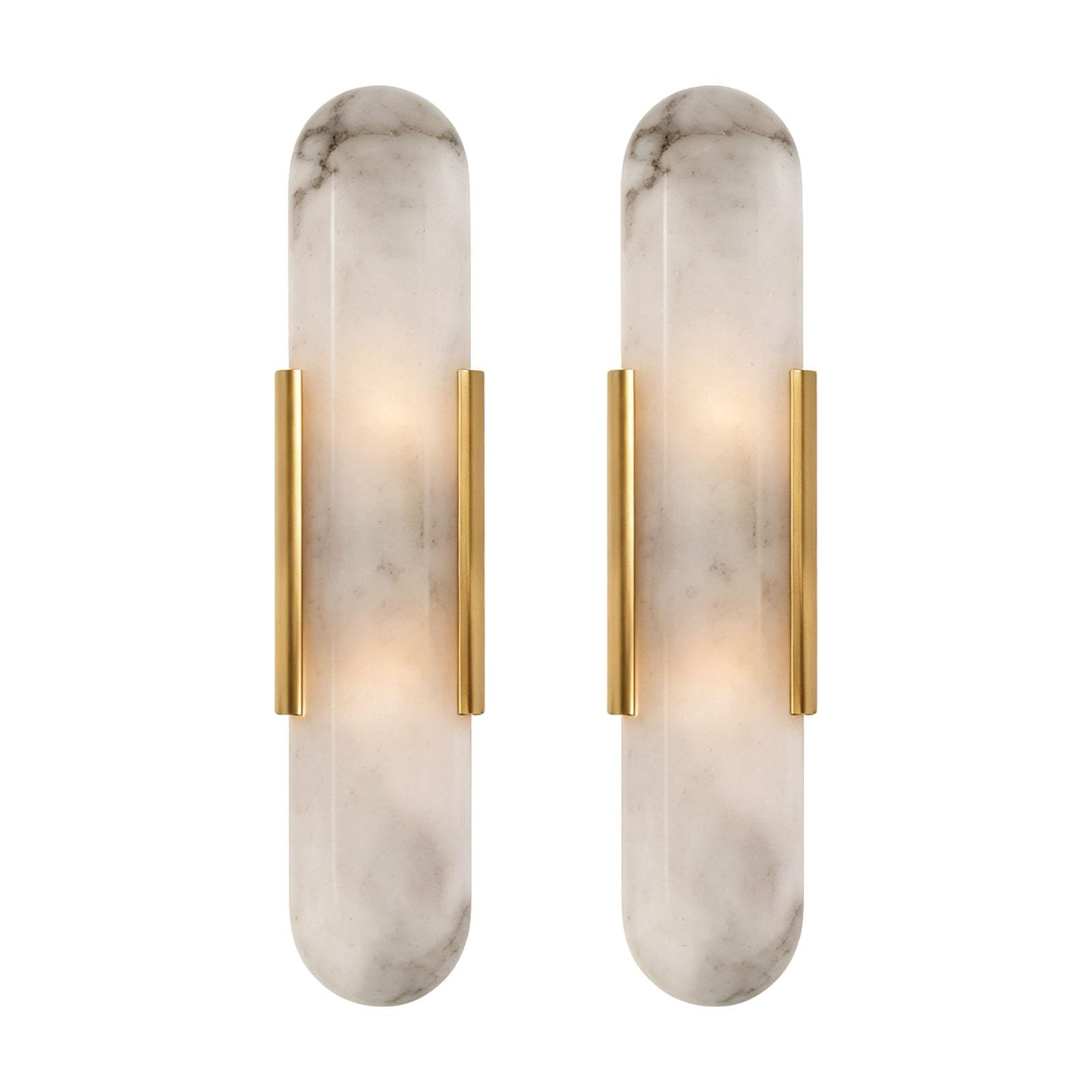 LUOYAOB Set of 2 Marble Wall Sconce Gold Black Wall Mounted Light Fixture Modern Wall Lamp Contemporary Wall Lighting for Bedroom Living Room Hallway Corridor Decor