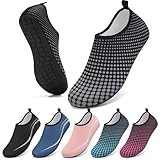 [RUOMU] マリンシューズ レディース メンズ ウォーターシューズ アクアシ 水陸両用 ビーチシ フィットネスシ 滑り止 サーフィン シ ュノーケリングシ 男女兼用(ドットグレー 24.5cm)