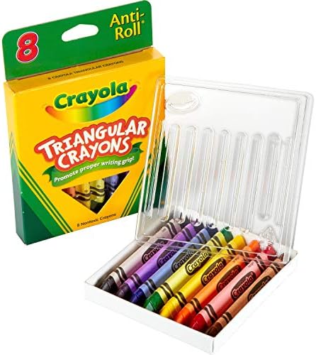 Crayola Toddler Crayons, Travel Art Supplies, Antiroll, Triangle Grip, Gifts for Boys & Girls, Ages 3, 4, 5, 6