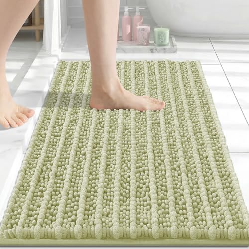 Image of Arotive Luxury Bathroom Ruuner Rugs 30x17, Extra Soft Thick Absorbent Shaggy Chenille Bath Rugs, Machine Wash Dry, Bath Mats for Bathroom Floor, Tub and Shower, Home Decor Accessories, Vanilla