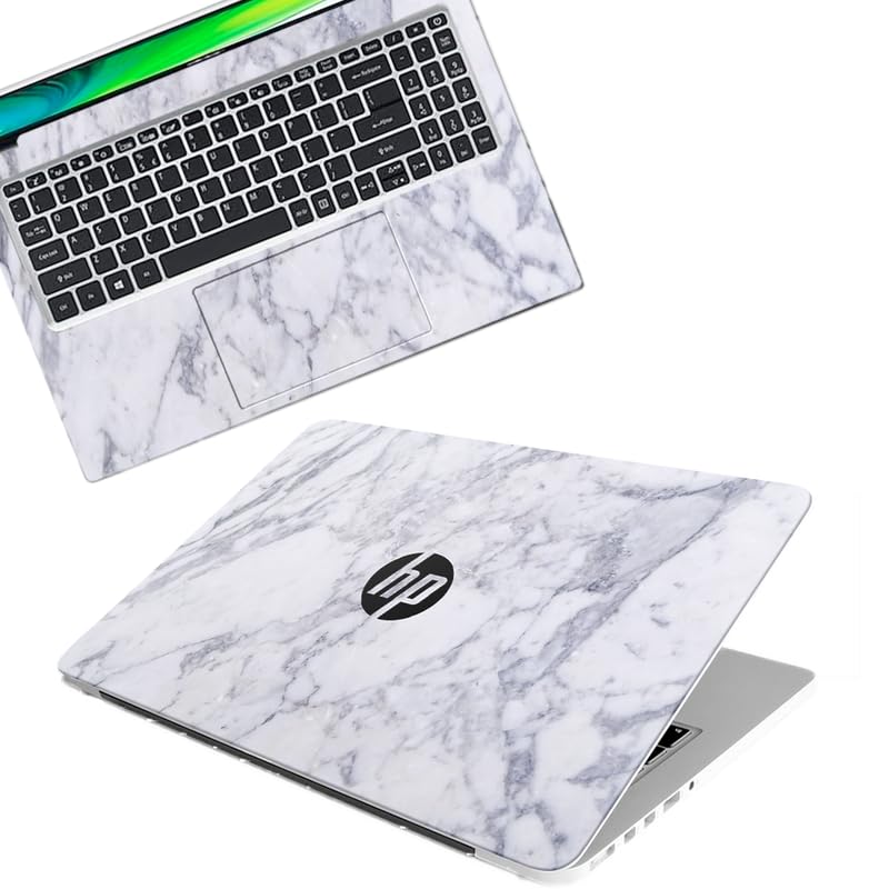 Marble D4 Full Body Vinyl Laptop Skin/Sticker/Cover Upto 15.6 Inches Laptops Laminated-Removable-HD Quality Compatible for Hp (15×10 Inches)