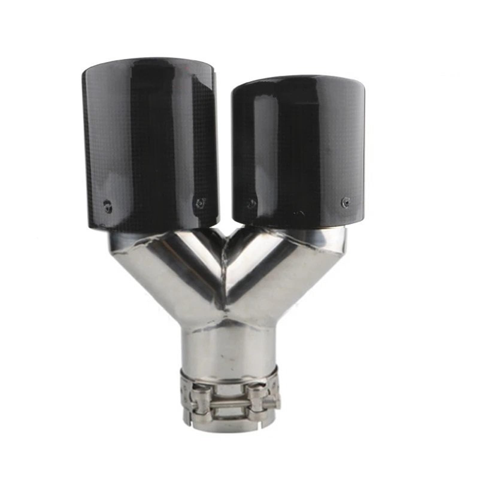 Car Silencer Uniwersalna końcówka rury wydechowej ze stali nierdzewnej importowana z podwójnego tylnego tłumika włókna węglowego(1pc right style)