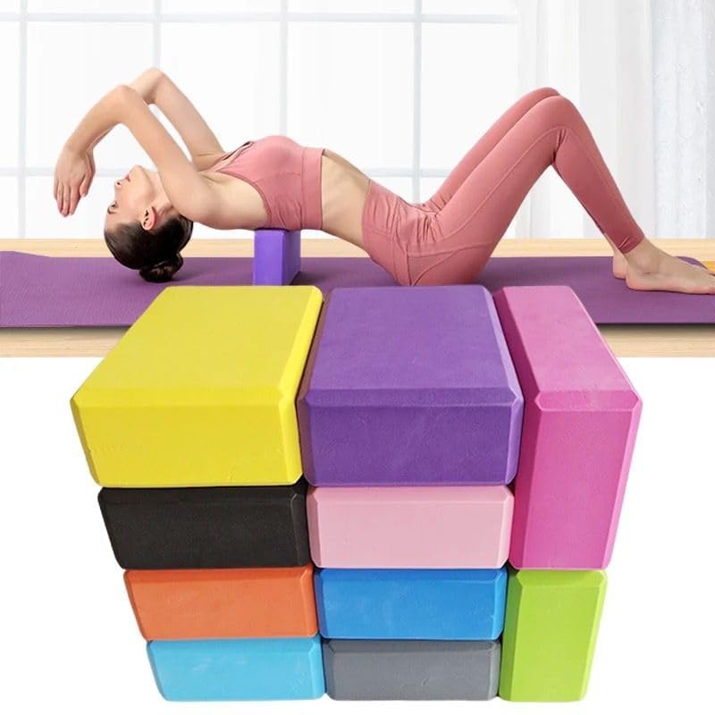 Ella Health & Beauty yoga pillow High-Density Block to Support and Improve Strength Aid Balance and Flexibility-Lightweight Odor Resistant and Moisture 2 PCS Multicolor-image-48