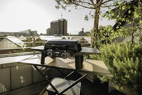Enders® eURBAN 2, Tischgrill, emaillierter Gussrost, abnehmbare Seitenablage, Enders® Elektrogrill, Tragbarer Kompaktbarer Elektrogrill, Balkongrill, #9718, Schwarz – Bild 2