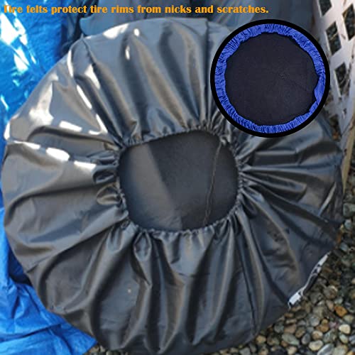 Image of 4 Pcs Tire Wheel Felts Covers Skyour 21.4in Lightweight Dustproof Scratch Tote Felts Cover (4pcs Tire Felts, 21.4in)
