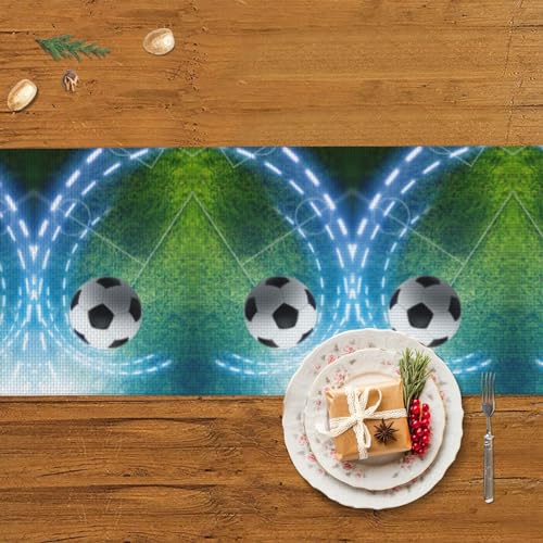Chemin de table en macramé avec pompons faits main pour salle à manger