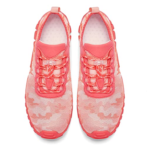 Racqua Womens Mens Hiking Water Shoes Swim Pool Beach Aqua Shoes Outdoor Athletic Climbing Walking Shoes Quick Dry Breathable Sport Shoes Pink 5.5 W/4.5 M #TOP2