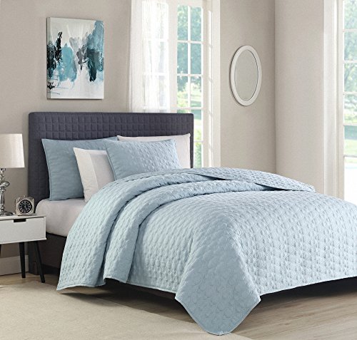 Bourina Reversible Quilt Coverlet Set Queen - Microfiber Lightweight Bedspread 3-Piece Quilt Set