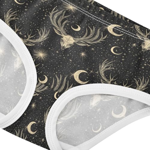 Girls Underwear Soft Cotton Deer Skull Kids Panties in Sizes 2/3t, 4t, 5t, 6 and 84